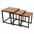 Set 3 konferenčních stolků, ořech/černá, Kastler New TYP 3