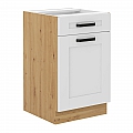 Spodní skříňka, bílá/dub artisan, LULA 50 D 1F 1S BB