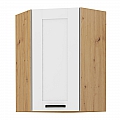 Horní rohová skříňka, bílá/dub artisan, LULA 58x58 GN-90 1F