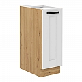 Spodní skříňka s výsuvným košem, bílá/dub artisan, LULA D30 CARGO BB