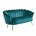 Luxusní pohovka, 2,5-sed, smaragdová Velvet / zlatá, styl Art-deco, NOBLIN