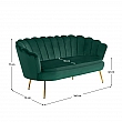 Luxusní pohovka, 2,5-sed, smaragdová Velvet / zlatá, styl Art-deco, NOBLIN