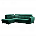 Rozkládací sedací souprava, smaragdová, levá, KORIO L