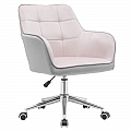 Kancelářské křeslo, Velvet látka růžová/šedá, FELTON NEW