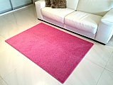 Kusový růžový koberec Eton - 1 m2 s obšitím