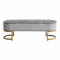 Designová lavice, šedá Velvet látka/gold chrom-zlatý, MIRILA NEW