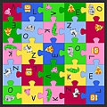 Dětský koberec Puzzle - 200 x 200 cm - SLEVA 1 ks skladem