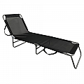 Zahradní lehátko, černá/šedá, KELEO