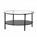Konferenční stolek, černá/sklo/kov, PARLAN
