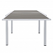 Zahradní rozkládací stůl, bílá ocel/šedá, DORIO