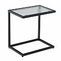 Zahradní stolek, černá ocel/tvrzené sklo, SELKO
