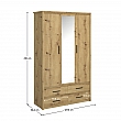 Skříň se zrcadlem 3D4S, dub artisan, AIRON