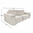 Rozkládací pohovka, smetanová, HARPERA BIG SOFA