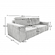Rozkládací pohovka, světle šedá, HARPERA BIG SOFA