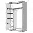 Skříň s posuvnými dveřmi, dub sonoma, 150x215, MADRYT