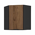 Horní rohová skříňka, ořech okapi/černá, MENZO 60x60 GN-72 1F