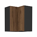 Horní rohová skříňka, ořech okapi/černá, MENZO 60x60 GN-72 2F