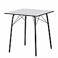 Jídelní stůl, bílá/černá, 70x70x75 cm, NALAK TYP 1