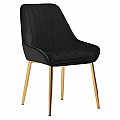 Jídelní židle, černá Velvet látka/gold chrom-zlatý, PERLIA
