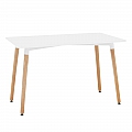 Jídelní stůl, bílá/buk, 120x80 cm, DIDIER 5 NEW