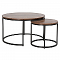 Konferenční stolky, set 2 ks, ořech/černá, CIRKO