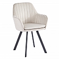 Designové křeslo, béžovošedá Velvet látka, AURIL