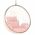 Závěsné křeslo, transparentní/zlatá/růžová, BUBBLE NEW TYP 1