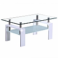 Konferenční stolek, bílá extra vysoký lesk HG / sklo, LIBOR 2 NEW