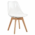 Židle, transparentní, akryl/ekokůže/buk, BALI 2 NEW