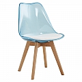Židle, transparentní modrá, akryl/ekokůže/buk, BALI 2 NEW