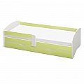 Postel s roštem a úložným prostorem 80x160, bílá/zelená, COCOLINO