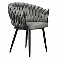 Jídelní křeslo, tmavě šedá Velvet látka/černá, BLER