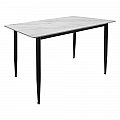 Jídelní stůl, bílý mramor/černá, 121x71 cm, FLORENC TYP 1