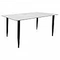 Jídelní stůl, bílý mramor/černá, 160x80 cm, FLORENC TYP 2