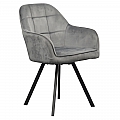Otočné jídelní křeslo, tmavě šedá Velvet látka, SAMANTA