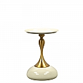 Příruční stolek, bílá Ivory/zlatá, FEJ