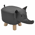 Taburet ve tvaru slůně, šedá/přírodní, BALBO