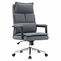 Kancelářské křeslo, šedá ekokůže/chrom, KAHIL