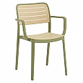 Stohovatelná židle, zelená/béžová, KARDOS TYP 2