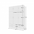 Šatní skříň, třídveřová, bílá, GERI NEW