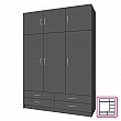 Šatní skříň, třídveřová, grafit, GERI NEW