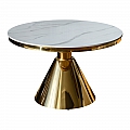 Konferenční stolek, zlatá/bílý mramor, GREIS TYP 2