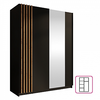 Skříň, 2D-150, černá/dub artisan, BAJADERO TYP 1