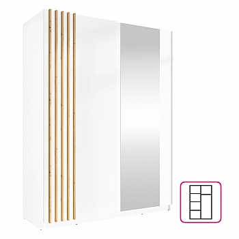 Skříň, 2D-150, bílá/dub artisan, BAJADERO TYP 1