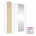 Skříň, 2D-150, bílá/dub artisan, BAJADERO TYP 1