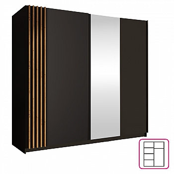 Skříň, 2D-200, černá/dub artisan, BAJADERO TYP 2