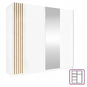 Skříň, 2D-200, bílá/dub artisan, BAJADERO TYP 2