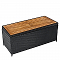 Zahradní úložný box/lavice, černá/přírodní/krémová, BEMUS