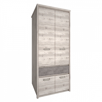 Skříň 4D1S, kaštan nairobi/onyx, JESI NEW