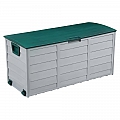 Zahradní úložný box, šedá/zelená, KORTEZ